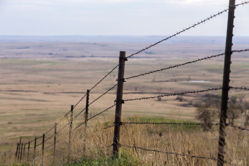 Barbed Wire Fence Installation